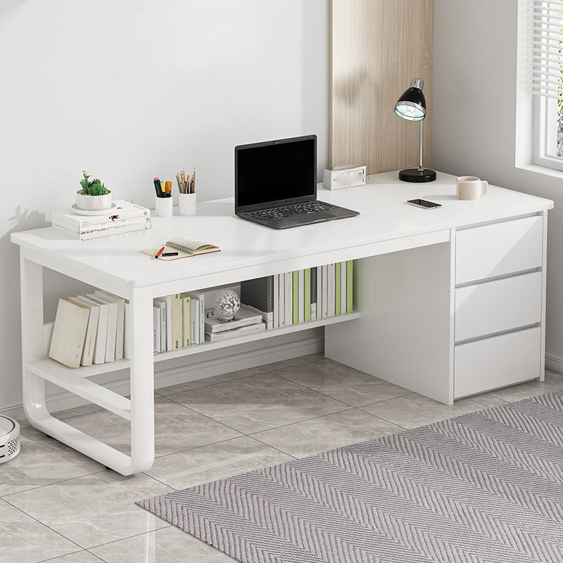 Metal and Wooden Writing Desk Rectangular Office Desk for Dormitory