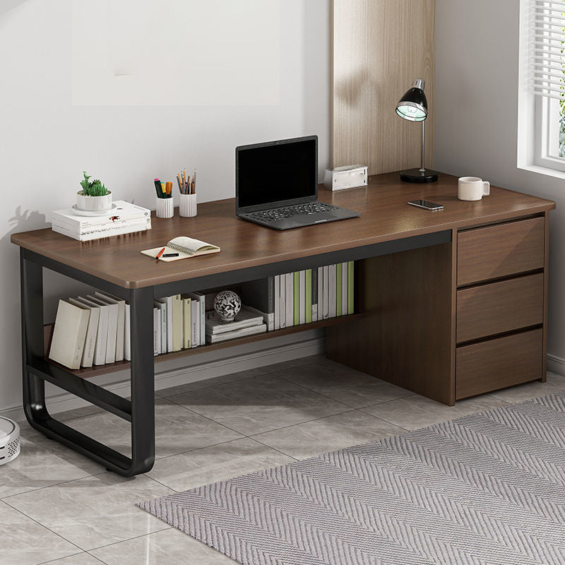 Metal and Wooden Writing Desk Rectangular Office Desk for Dormitory