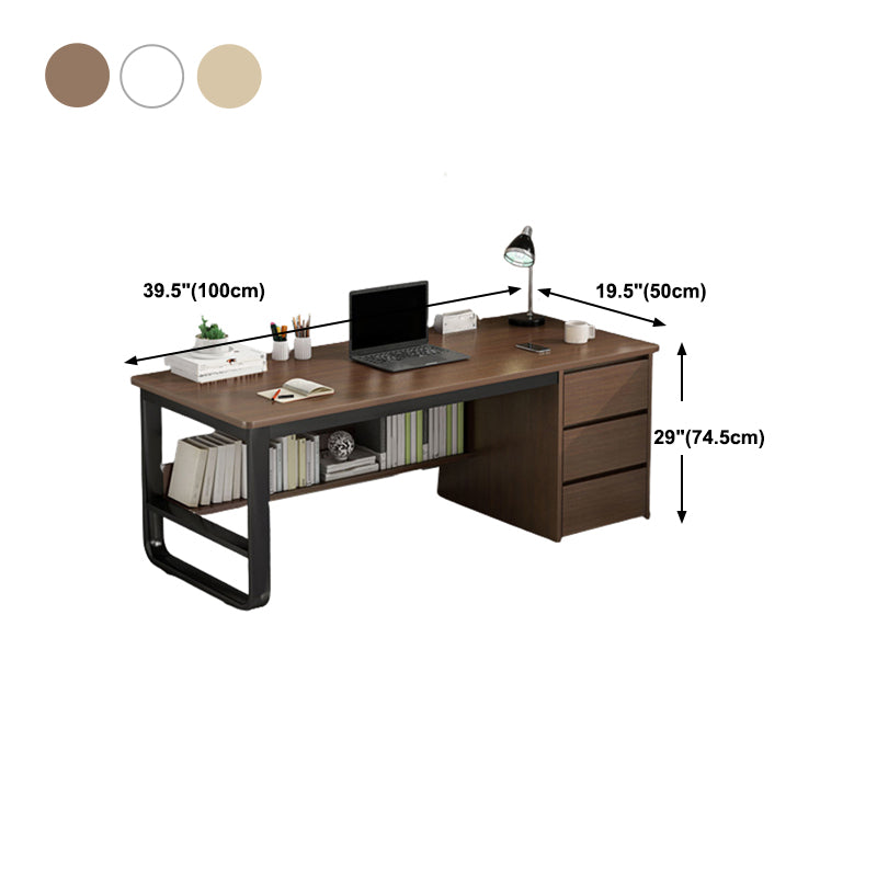 Metal and Wooden Writing Desk Rectangular Office Desk for Dormitory