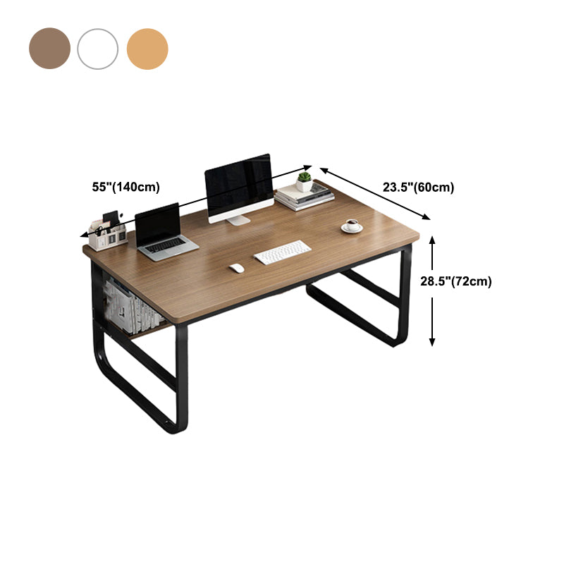 Metal and Wooden Writing Desk Rectangular Office Desk for Dormitory