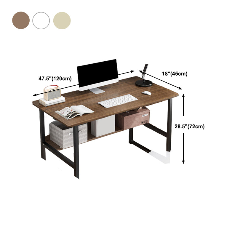 Metal and Wooden Writing Desk Rectangular Office Desk for Dormitory