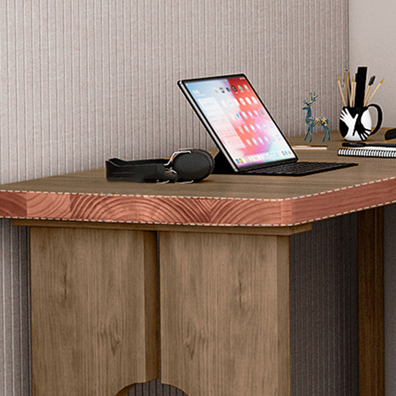 Natural Modern L-Shape Office Desk Home Solid Wood Writing Desk