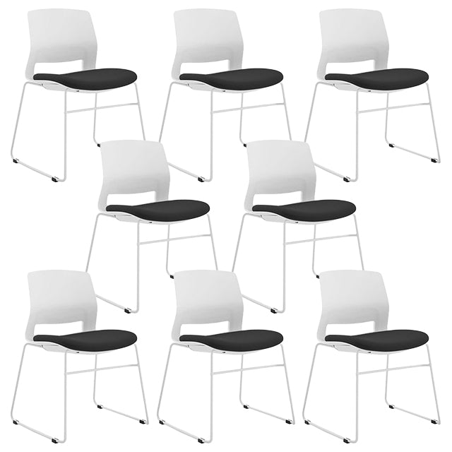 Contemporary White Back Guest Chair No Distressing Low Back Office Chair