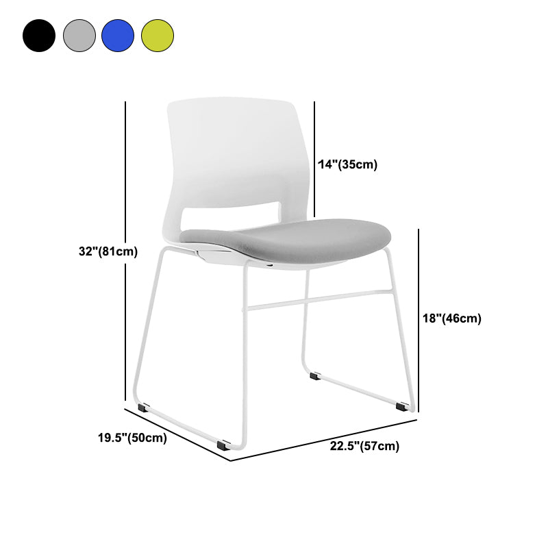 Contemporary White Back Guest Chair No Distressing Low Back Office Chair