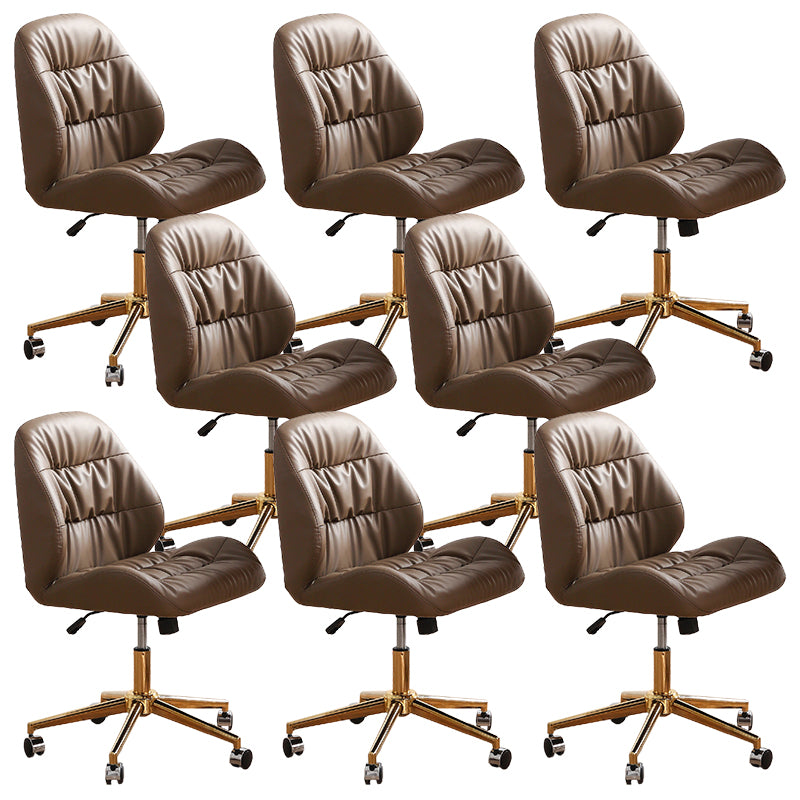 Contemporary Faux Leather Adjustable Chair Mid-Back Conference Office Chair