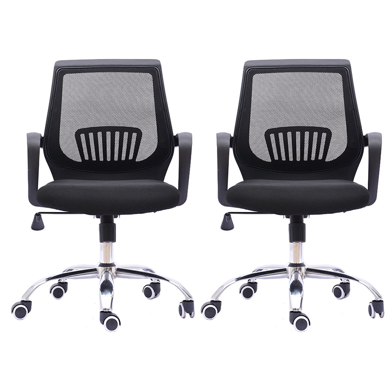 Contemporary Microfiber Adjustable Ergonomic Chair Mid-Back Conference Arm Chair