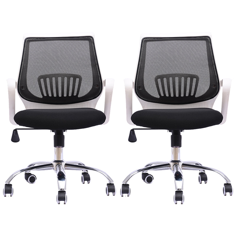 Contemporary Microfiber Adjustable Ergonomic Chair Mid-Back Conference Arm Chair