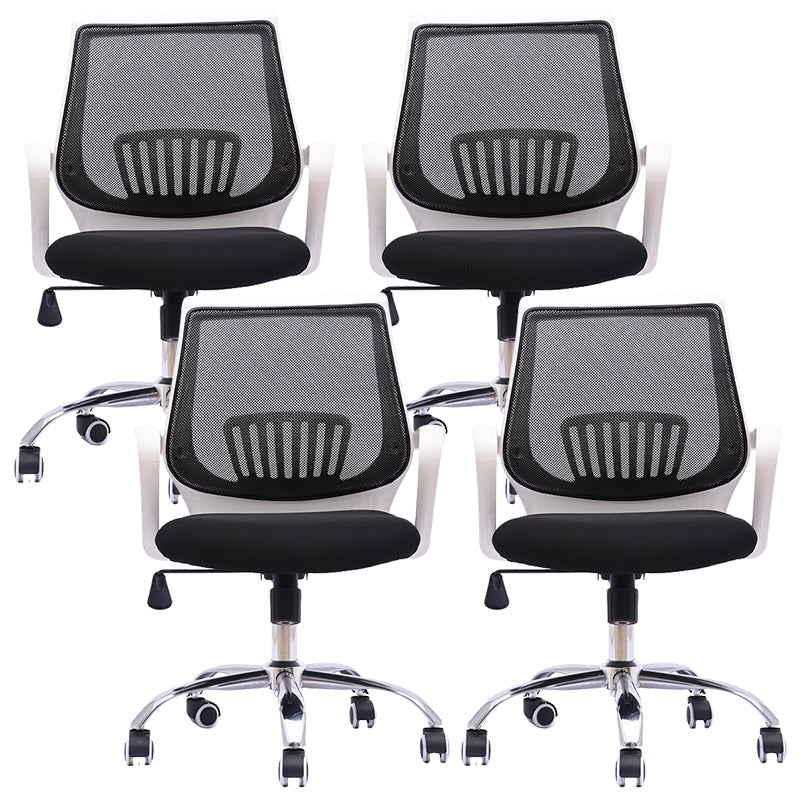 Contemporary Microfiber Adjustable Ergonomic Chair Mid-Back Conference Arm Chair