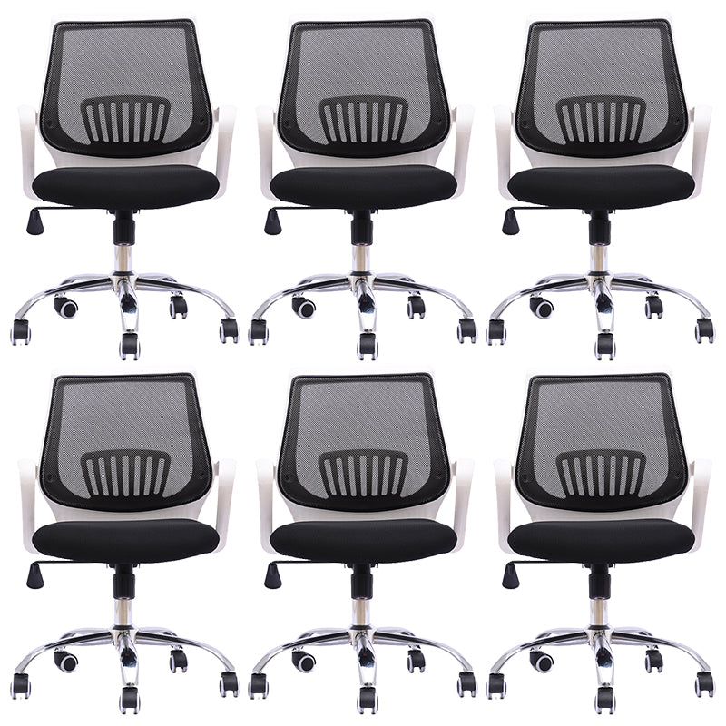 Contemporary Microfiber Adjustable Ergonomic Chair Mid-Back Conference Arm Chair