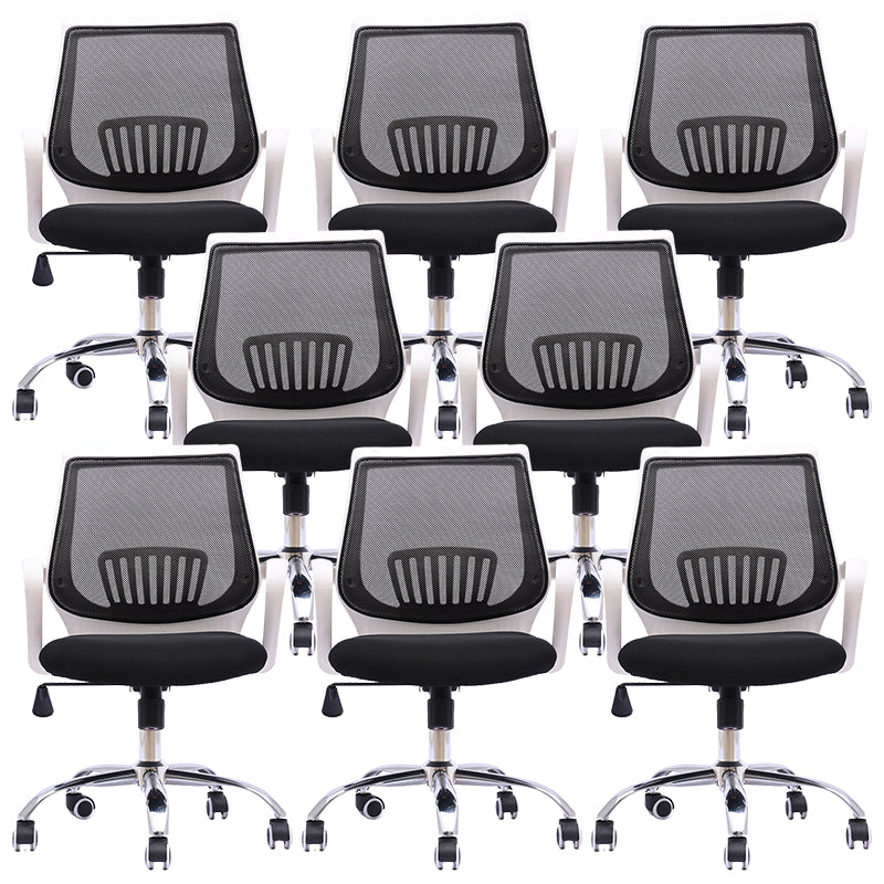 Contemporary Microfiber Adjustable Ergonomic Chair Mid-Back Conference Arm Chair