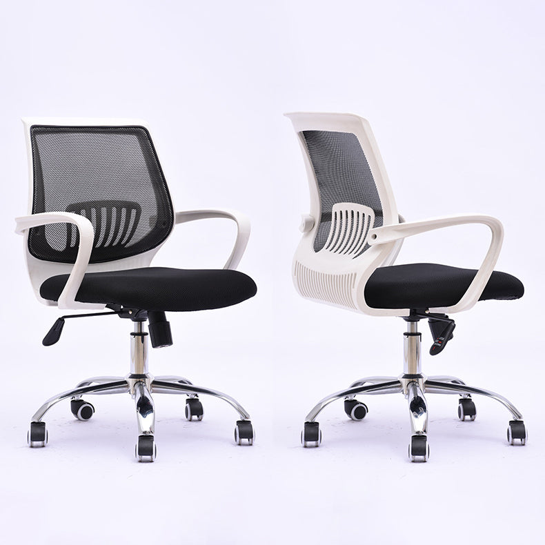 Contemporary Microfiber Adjustable Ergonomic Chair Mid-Back Conference Arm Chair