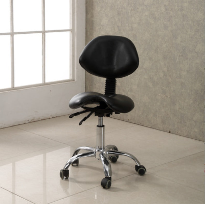 Modern Desk Chair with Wheels Leather Desk Chair in White/Black