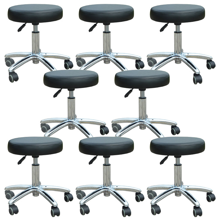 Modern Desk Chair with Wheels Leather Desk Chair in White/Black