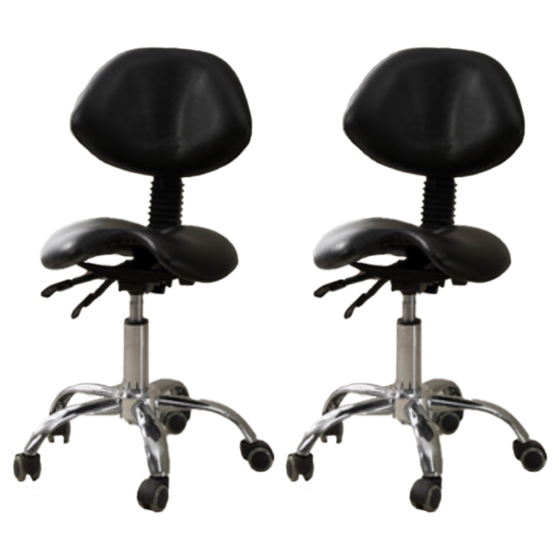 Modern Desk Chair with Wheels Leather Desk Chair in White/Black