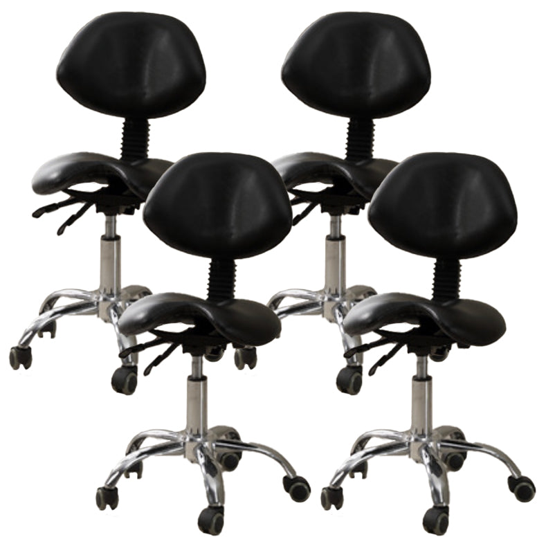 Modern Desk Chair with Wheels Leather Desk Chair in White/Black