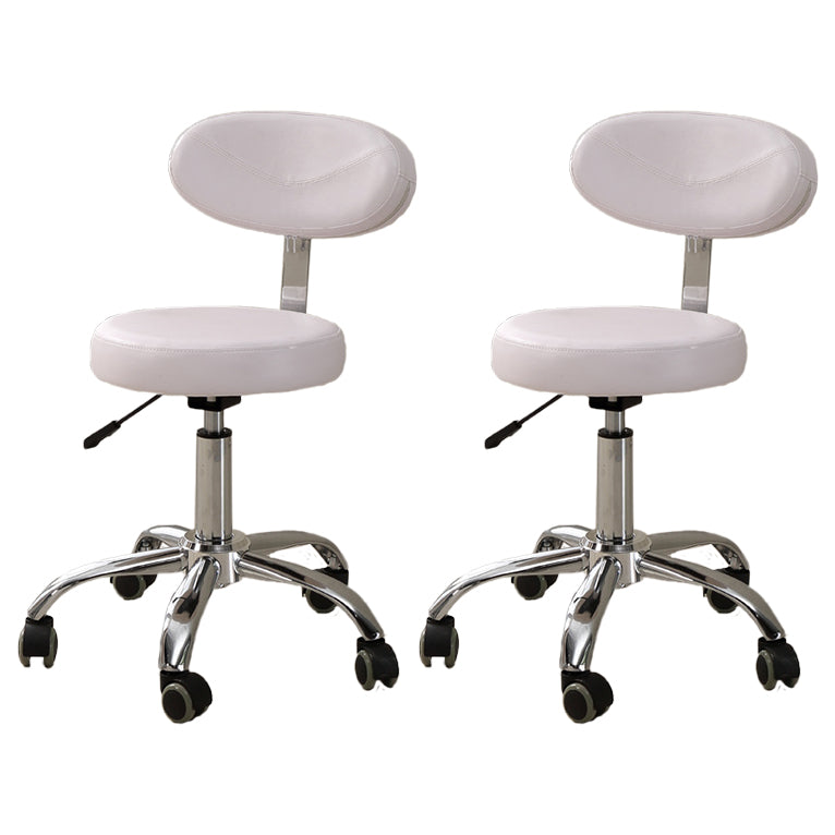 Modern Desk Chair with Wheels Leather Desk Chair in White/Black