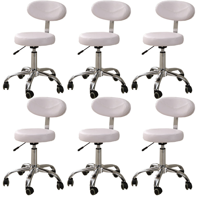 Modern Desk Chair with Wheels Leather Desk Chair in White/Black