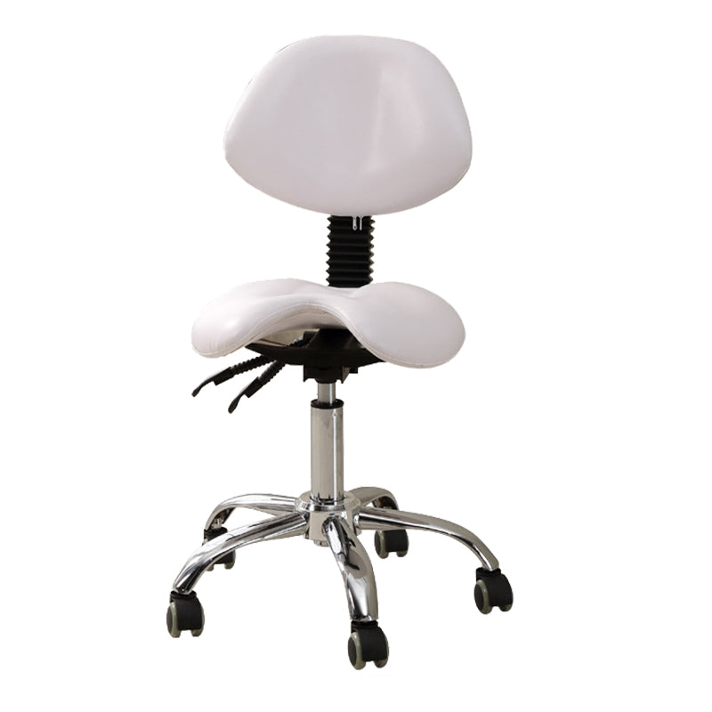 Modern Desk Chair with Wheels Leather Desk Chair in White/Black