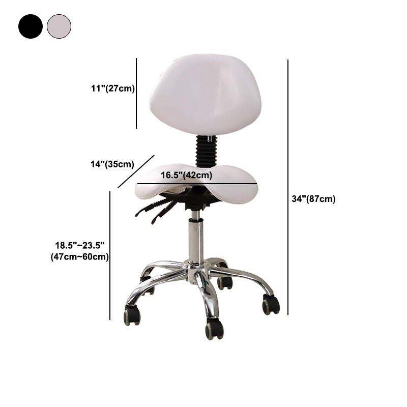 Modern Desk Chair with Wheels Leather Desk Chair in White/Black