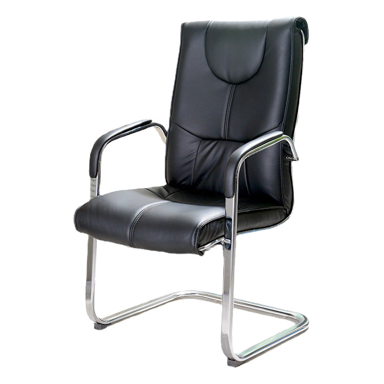 Modern Arms Included Chair High-Back Leather Desk Chair in Black/Brown