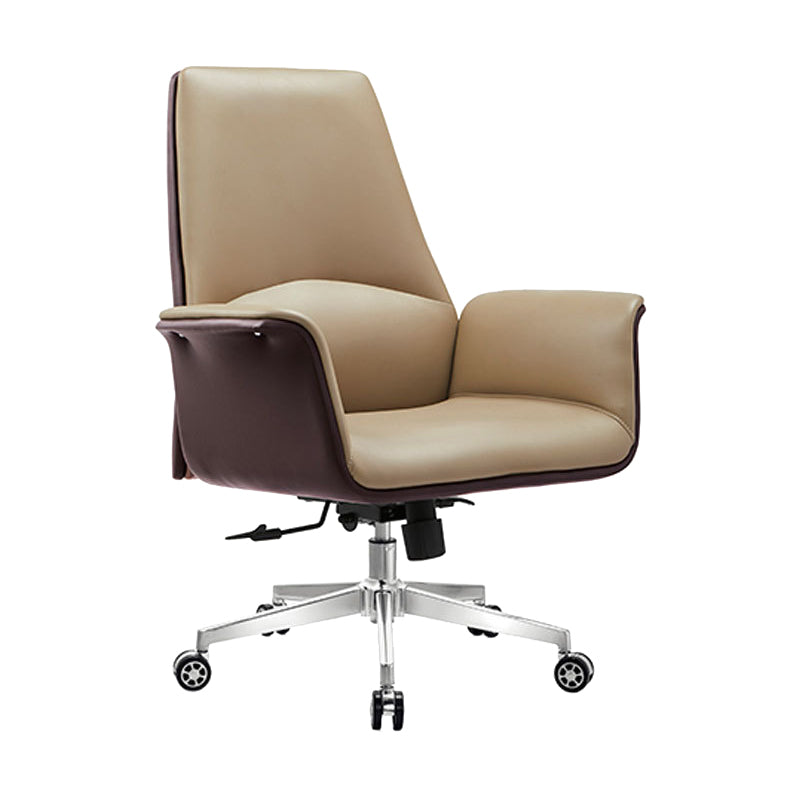 Modern Arms Included Chair Leather Desk Chair Ergonomic Home Office Chair