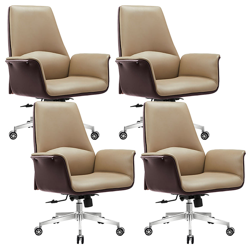 Modern Arms Included Chair Leather Desk Chair Ergonomic Home Office Chair