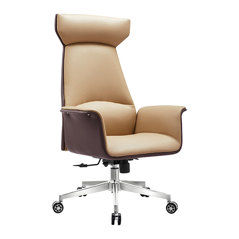 Modern Arms Included Chair Leather Desk Chair Ergonomic Home Office Chair