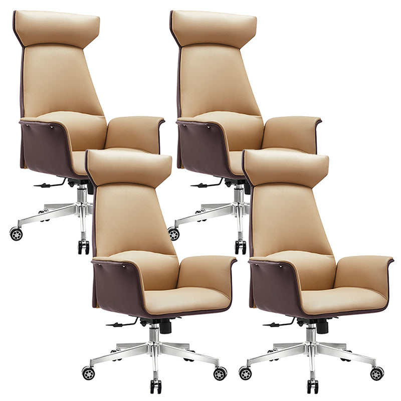 Modern Arms Included Chair Leather Desk Chair Ergonomic Home Office Chair