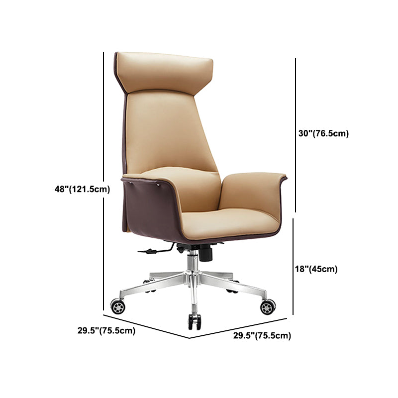 Modern Arms Included Chair Leather Desk Chair Ergonomic Home Office Chair