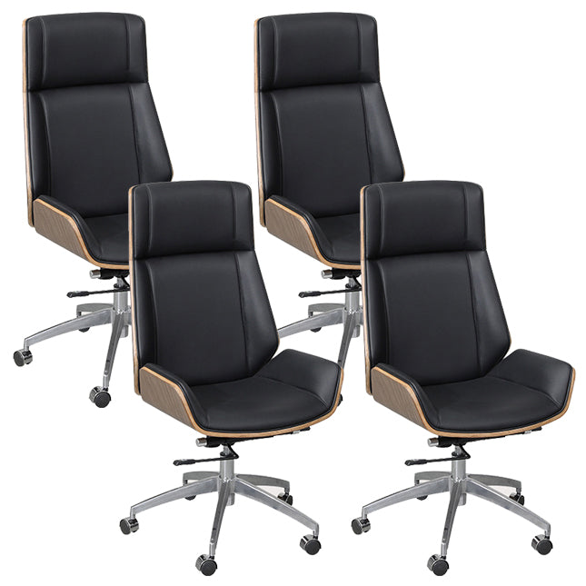 Armless Upholstered Office Chair Modern Slide High Back Management Chair