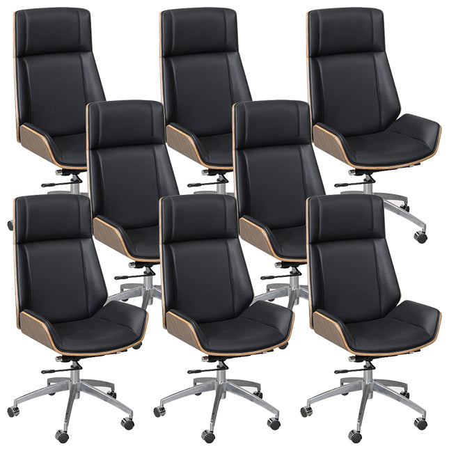 Armless Upholstered Office Chair Modern Slide High Back Management Chair