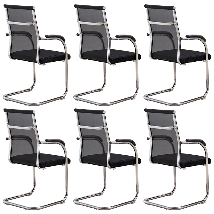 Contemporary Arm Chair Fixed Arms No Wheels Conference Chair