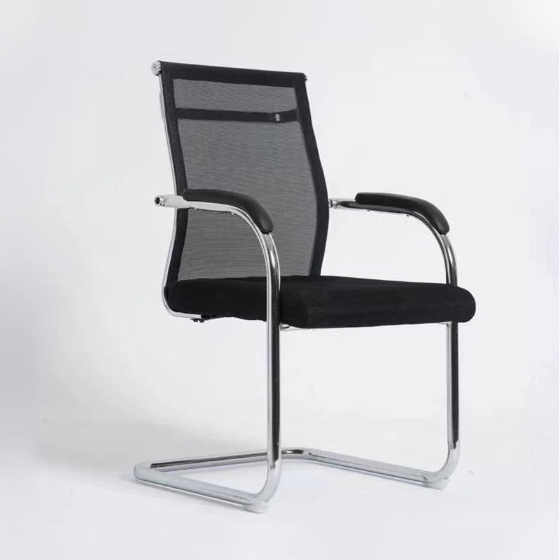 Contemporary Arm Chair Fixed Arms No Wheels Conference Chair