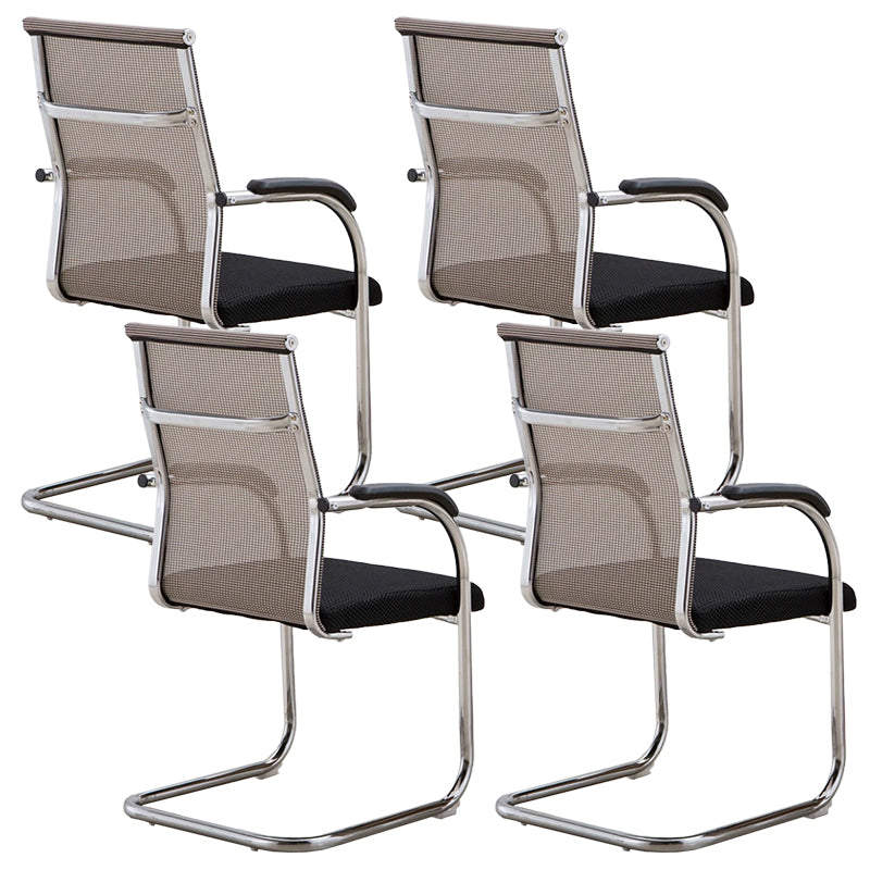 Contemporary Arm Chair Fixed Arms No Wheels Conference Chair