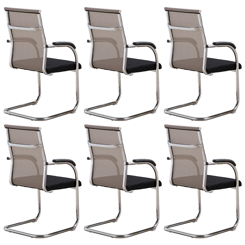 Contemporary Arm Chair Fixed Arms No Wheels Conference Chair