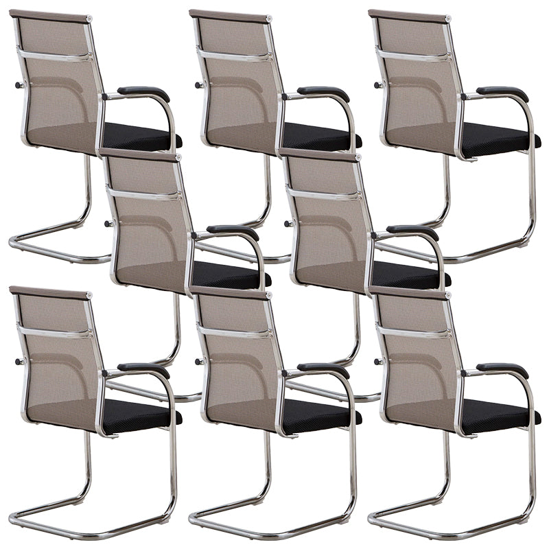 Contemporary Arm Chair Fixed Arms No Wheels Conference Chair