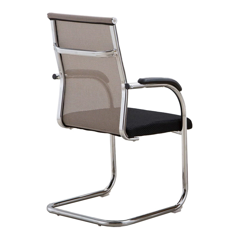 Contemporary Arm Chair Fixed Arms No Wheels Conference Chair