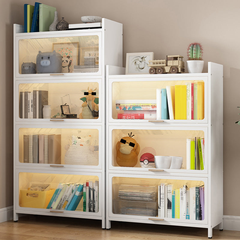 Glam Engineered Wood Bookcase White Standard Shelf with Door