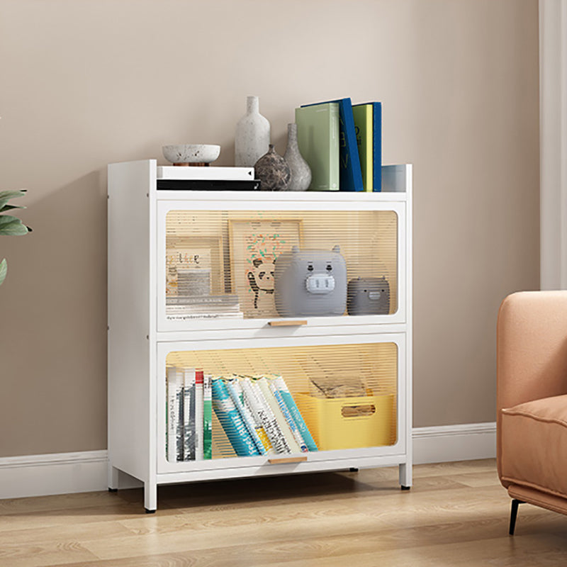 Glam Engineered Wood Bookcase White Standard Shelf with Door