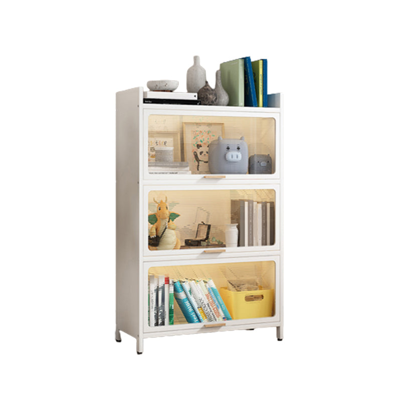 Glam Engineered Wood Bookcase White Standard Shelf with Door