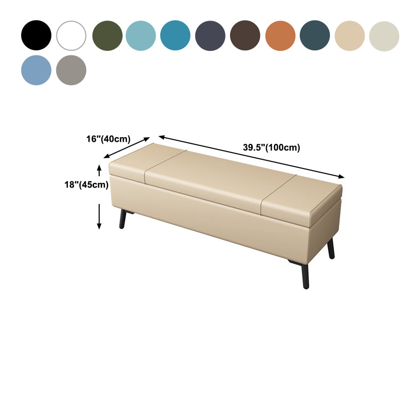 Modern Seating Bench 15.75 Inch Wide Foam Cushioned Bench with Flip Top