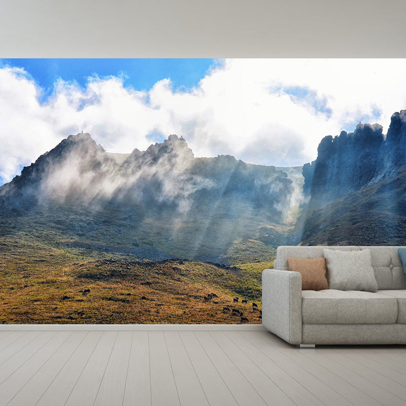 Environmental Mountain Wall Mural Stain Resistant Photography Living Room Wallpaper