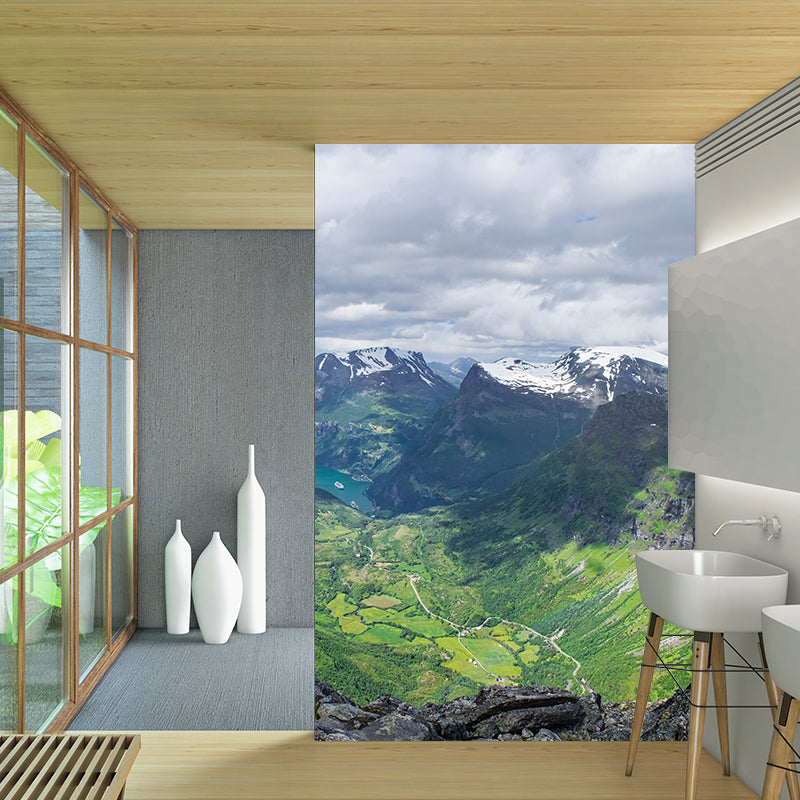 Decorative Mountain Photography Wall Mural Living Stain Resistant Environmental Wall Mural