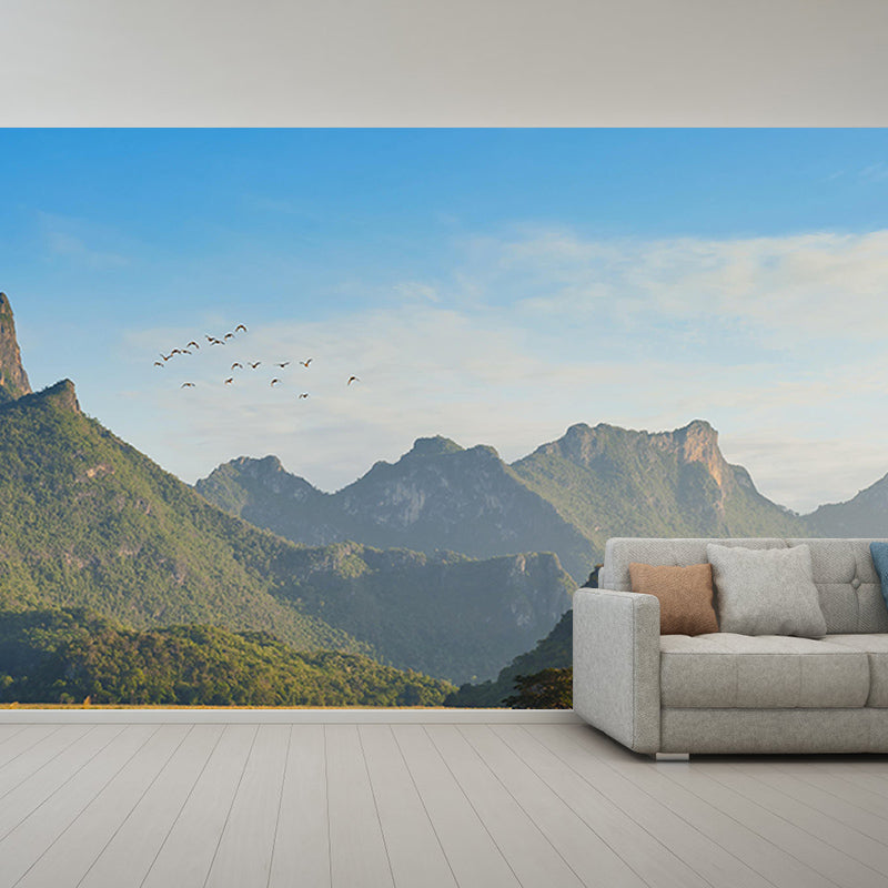 Photography Mountain Wall Mural Bedroom Contemporary Stain Resistant Wallpaper