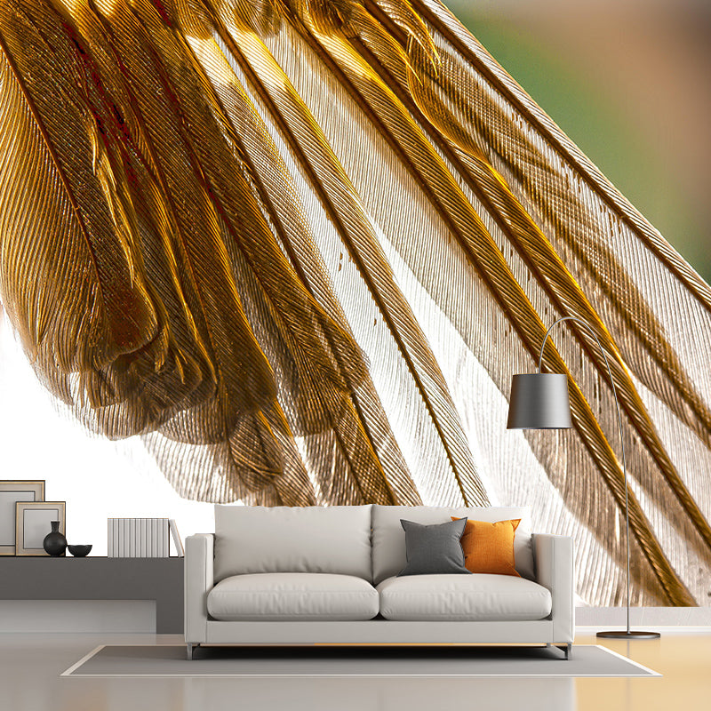 Environmental Wall Mural Stain Resistant Photography Decorative Feather Wall Mural