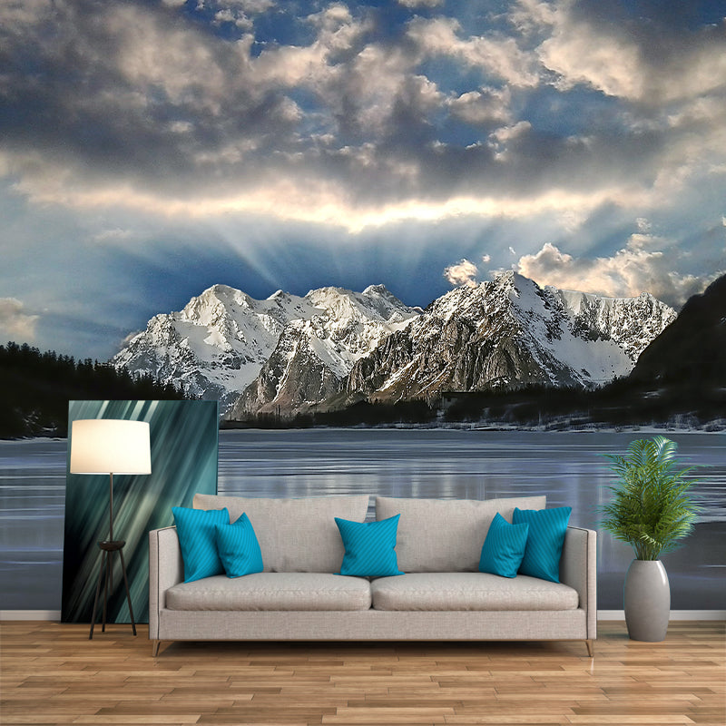 Vivid Mural Mountain Scene Printed Living Room Mural Wall Paper