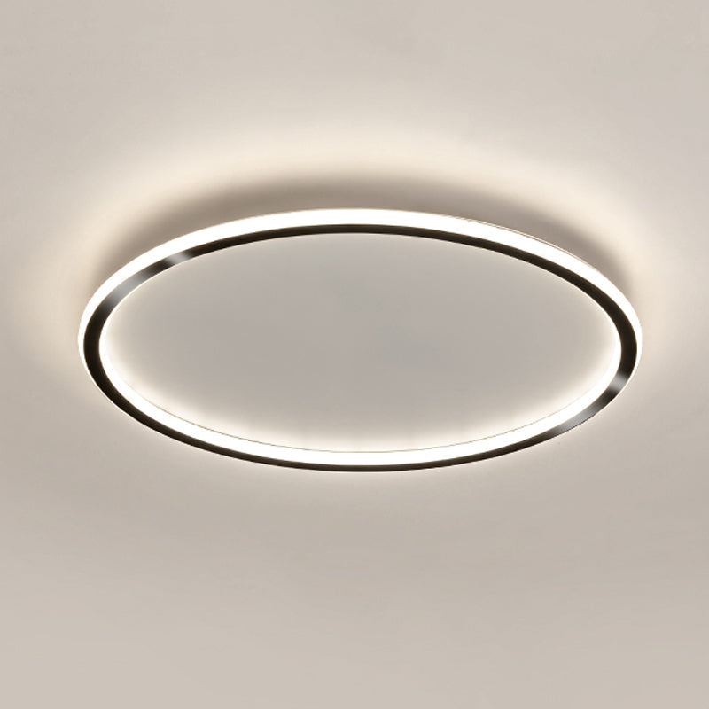 Modern Metal Flush Mount Circular Shape Ceiling Light with Acrylic Shade for Bedroom