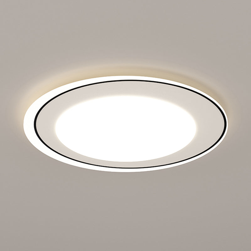 Modern Metal Flush Mount Circular Shape Ceiling Light with Acrylic Shade for Bedroom