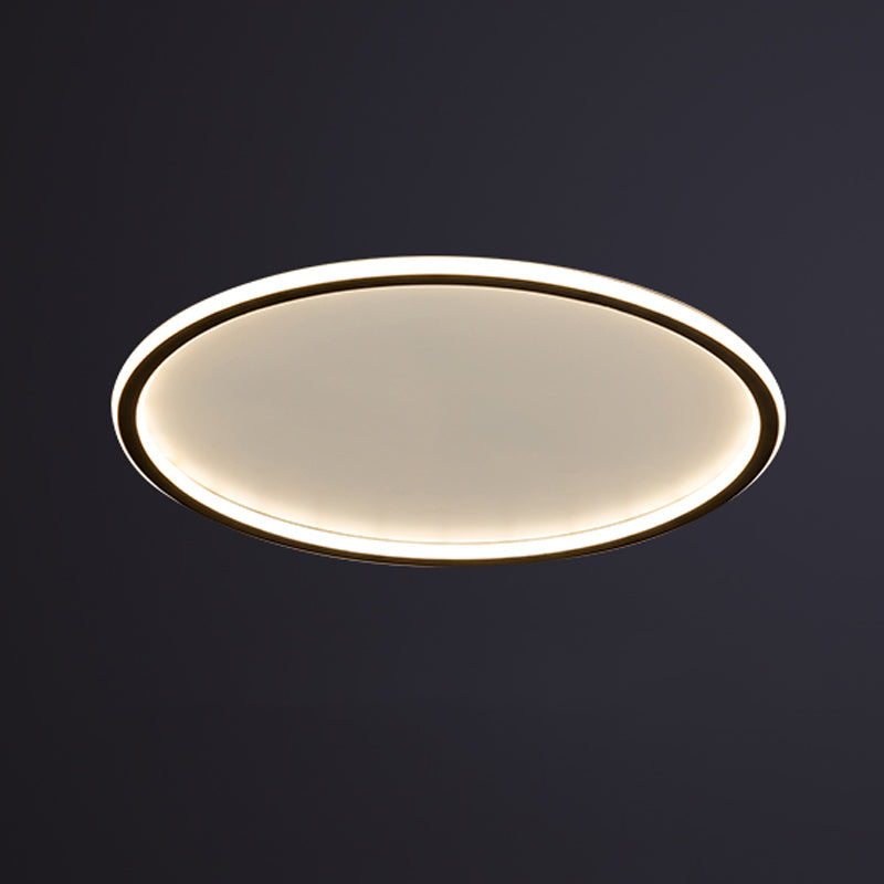 Modern Metal Flush Mount Circular Shape Ceiling Light with Acrylic Shade for Bedroom