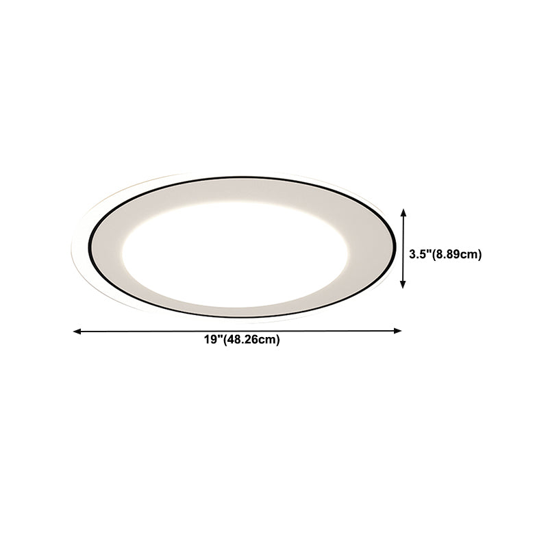 Modern Metal Flush Mount Circular Shape Ceiling Light with Acrylic Shade for Bedroom